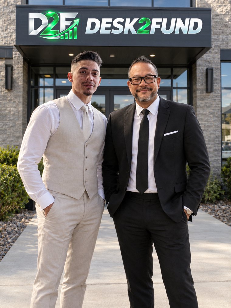 Desk2Fund founders Travis Ching and Daniel Green